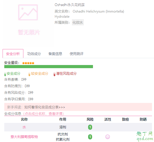 孕妇可以用O家永久花纯露吗 德国O家永久花纯露成分表