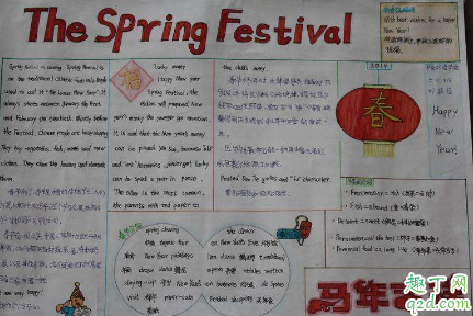 2020春节英语手抄报图片大全 2020关于春节的英文手抄报内容