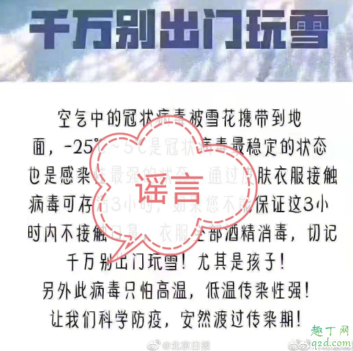 新型冠状病毒在雪里能存活吗 新型冠状病毒在雪里会不会传染