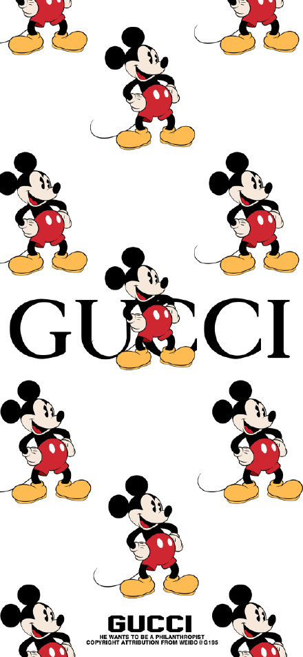 GUCCI米奇手机壁纸图片高清 2020GUCCI米奇壁纸竖屏无水印