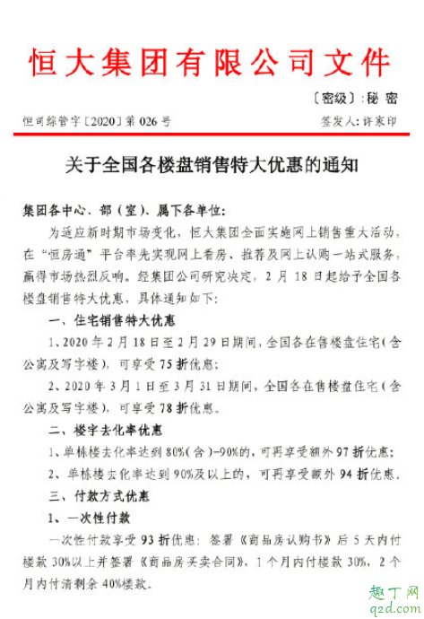 恒大75折卖房是真的吗 恒大75折卖房优惠到什么时候