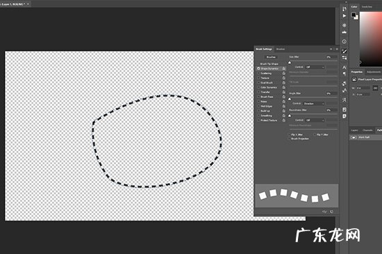 ps钢笔路径虚线描边