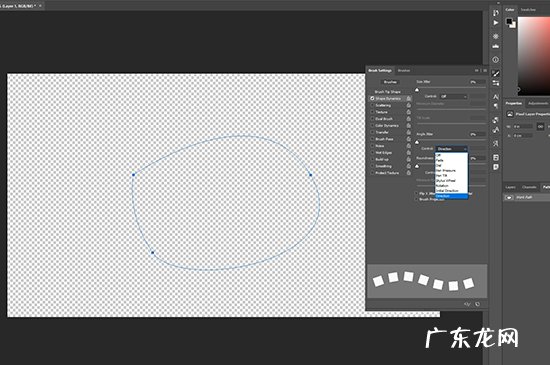 ps钢笔路径虚线描边
