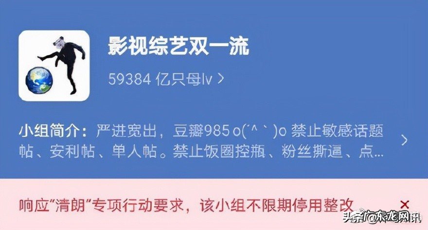 豆瓣多个娱乐小组不限期停用整改,处罚禁言违规账号618个