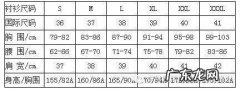 衣服尺码对照表大全 女款尺码怎么看
