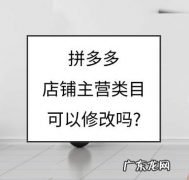 拼多多主营类目错了有什么影响？可以修改吗？
