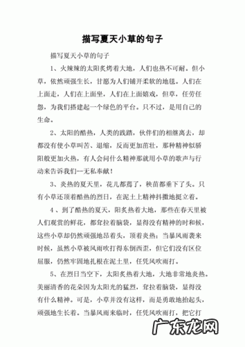 描写夏天的短句子5至10字 【抖音文案】描写夏天的一句子话