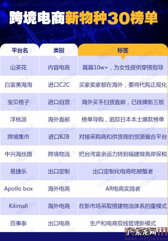 跨境电商新物种榜单:30家企业带你窥见未来