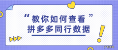 如何查看拼多多店铺数据 如何查看拼多多同行数据