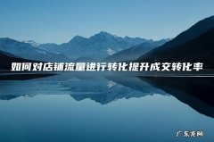 如何对店铺流量进行转化提升成交转化率