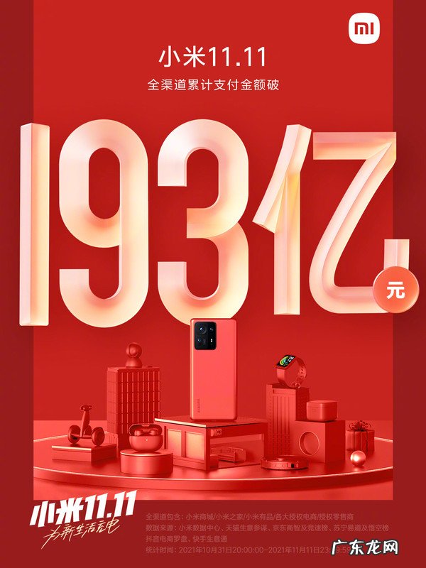 小米双11全渠道累计支付金额破193亿