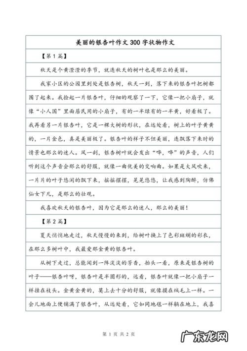 银杏树的描写作文了300个字左右 描写校园的银杏树作文300