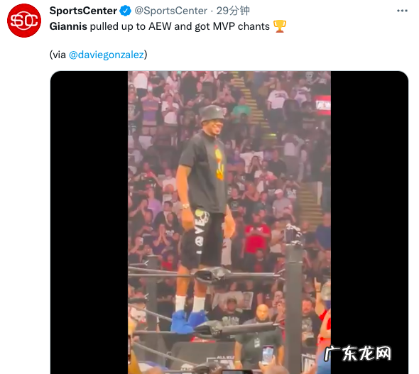 人气火爆!字母哥现身热门摔跤节目,获颁冠军腰带全场高呼MVP