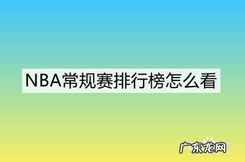 NBA常规赛排行榜怎么看