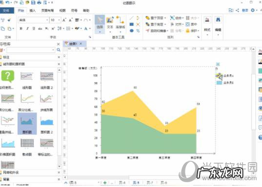 亿图软件如何绘制商务面积图表