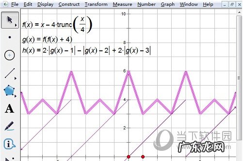 几何画板做三角函数图像的变换和应用 几何画板怎么画W型尖波函数图像