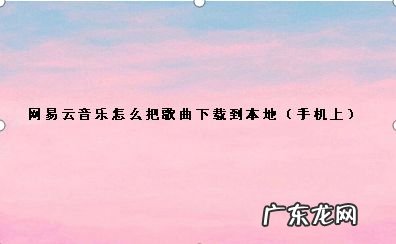 网易云音乐怎么把歌曲下载到本地