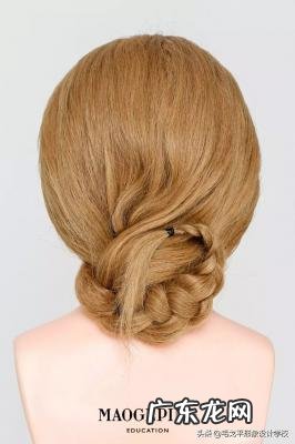 盘编四股辫 麻花辫盘发