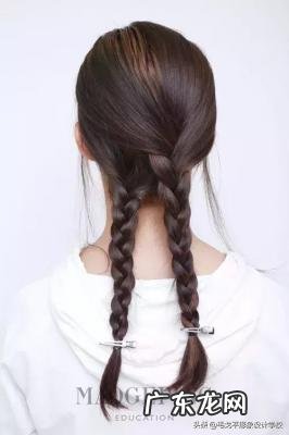 盘编四股辫 麻花辫盘发