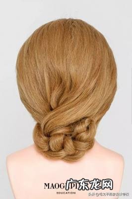 盘编四股辫 麻花辫盘发