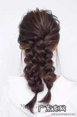 盘编四股辫 麻花辫盘发