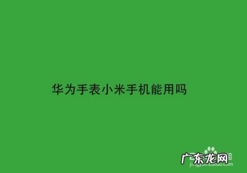 华为手表小米手机能用吗
