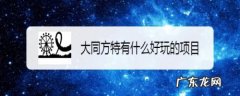 大同方特有什么好玩的项目