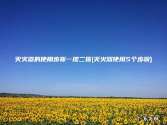 灭火器使用5个步骤 灭火器的使用步骤一提二拔