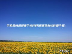 视频录制软件哪个好 手机录制视频哪个软件好