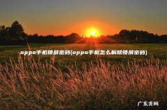 oppo手机怎么解除锁屏密码 oppo手机锁屏密码