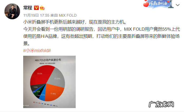这个牛!小米MIX FOLD一半以上用户来自华为、苹果
