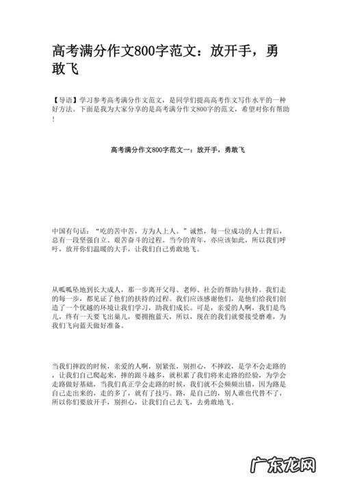 高考满分作文800字范文大全2021 高考满分作文800字