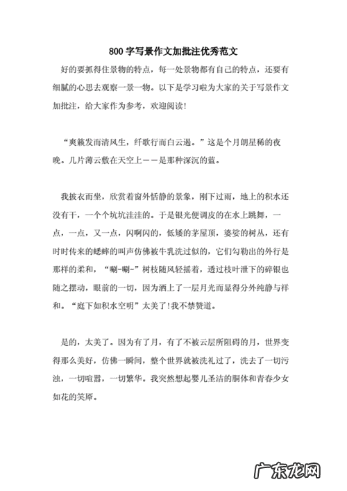 好作文加红笔批注和赏析