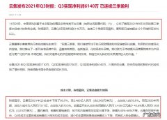 云集2021年Q3净利润为6140万元
