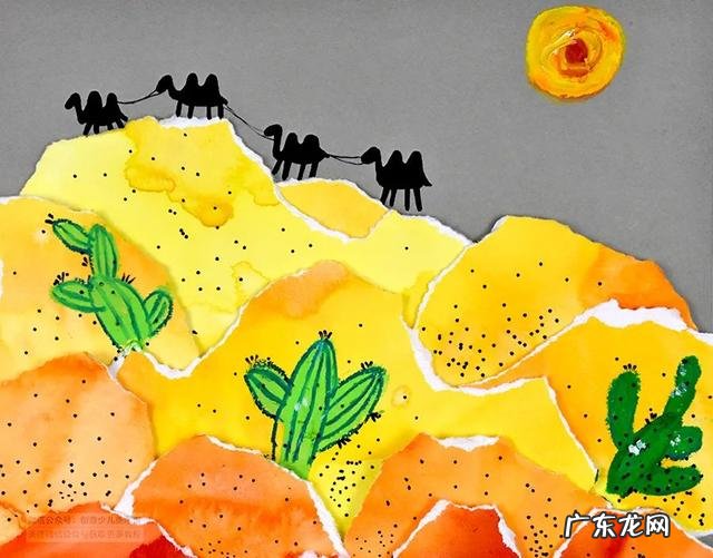 儿童美术沙漠画-保护沙漠儿童画