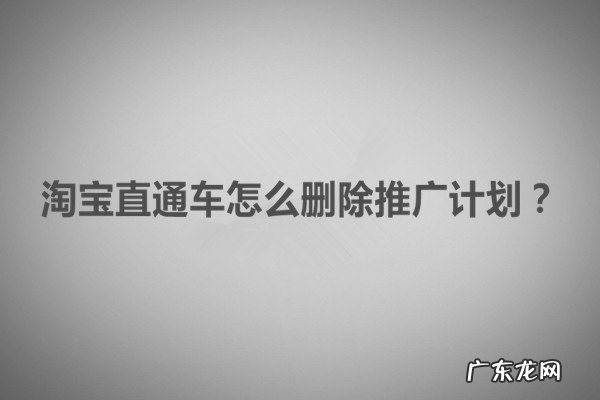 淘宝直通车怎么删除推广计划?删除的方法有哪些?