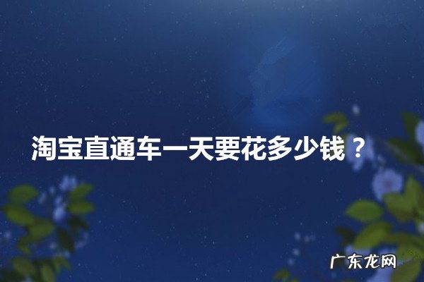 淘宝直通车一天要花多少钱?有没有一个标准?