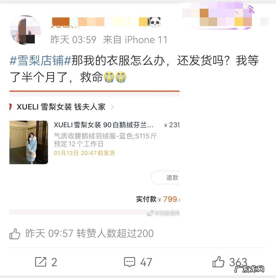 宸帆电商回应雪梨林珊珊网店被封:已下的单会正常发货