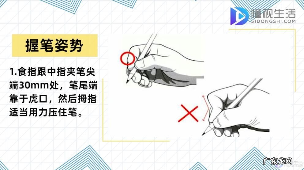 国家标准握笔姿势? 正确的握笔姿势