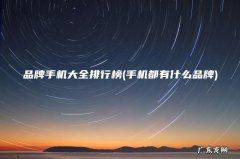 手机都有什么品牌 品牌手机大全排行榜