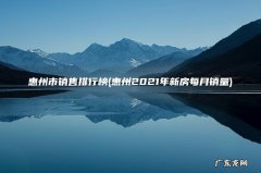 惠州2021年新房每月销量 惠州市销售排行榜