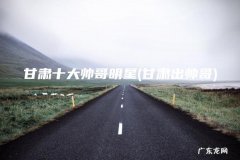 甘肃出帅哥 甘肃十大帅哥明星