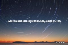 12月份小鹏p7销量怎么写 小鹏汽车销售排行榜