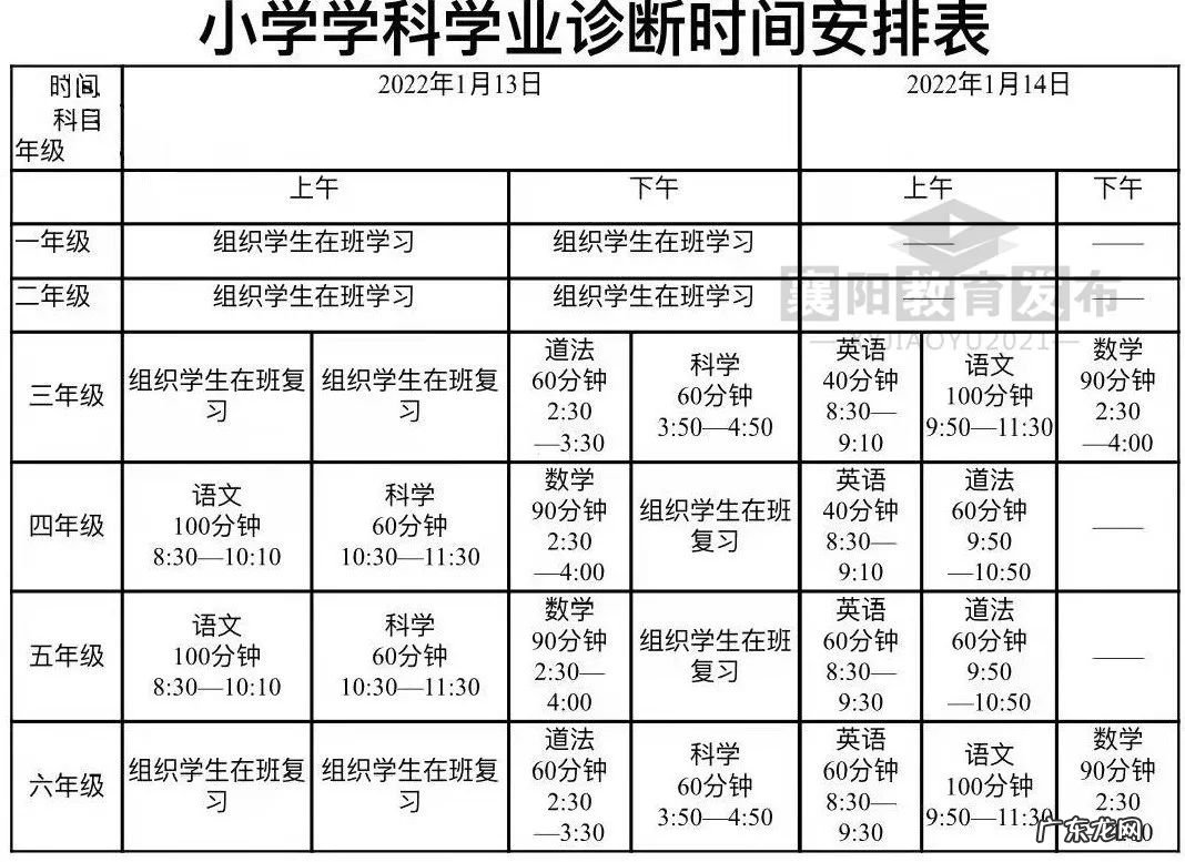 2022襄阳各区中小学期末考试时间汇总