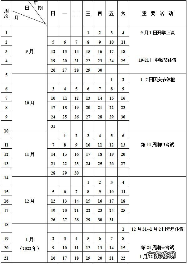 第一学期+第二学期 镇江中小学幼儿园2021-2022学年校历
