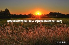 星座男颜值排行榜? 星座颜值男生排行榜大全