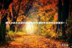 主角开娱乐公司小说推荐？ 娱乐小说大全排行榜前十名