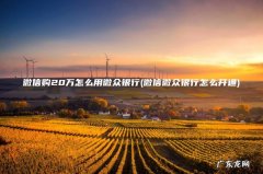 微信微众银行怎么开通 微信购20万怎么用微众银行