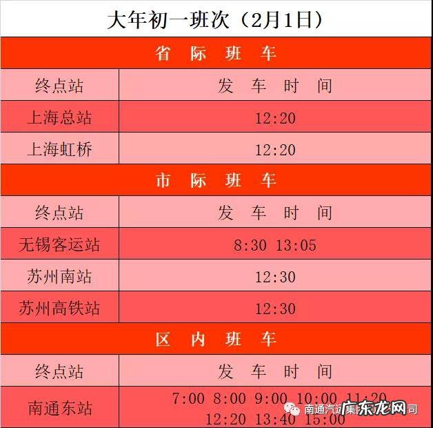 如东汽车站到南通汽车时刻表查询 2022年春节南通如东汽车客运站班次一览表