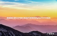阜阳各县gdp2020排名 阜阳各区县GDP排行榜出炉